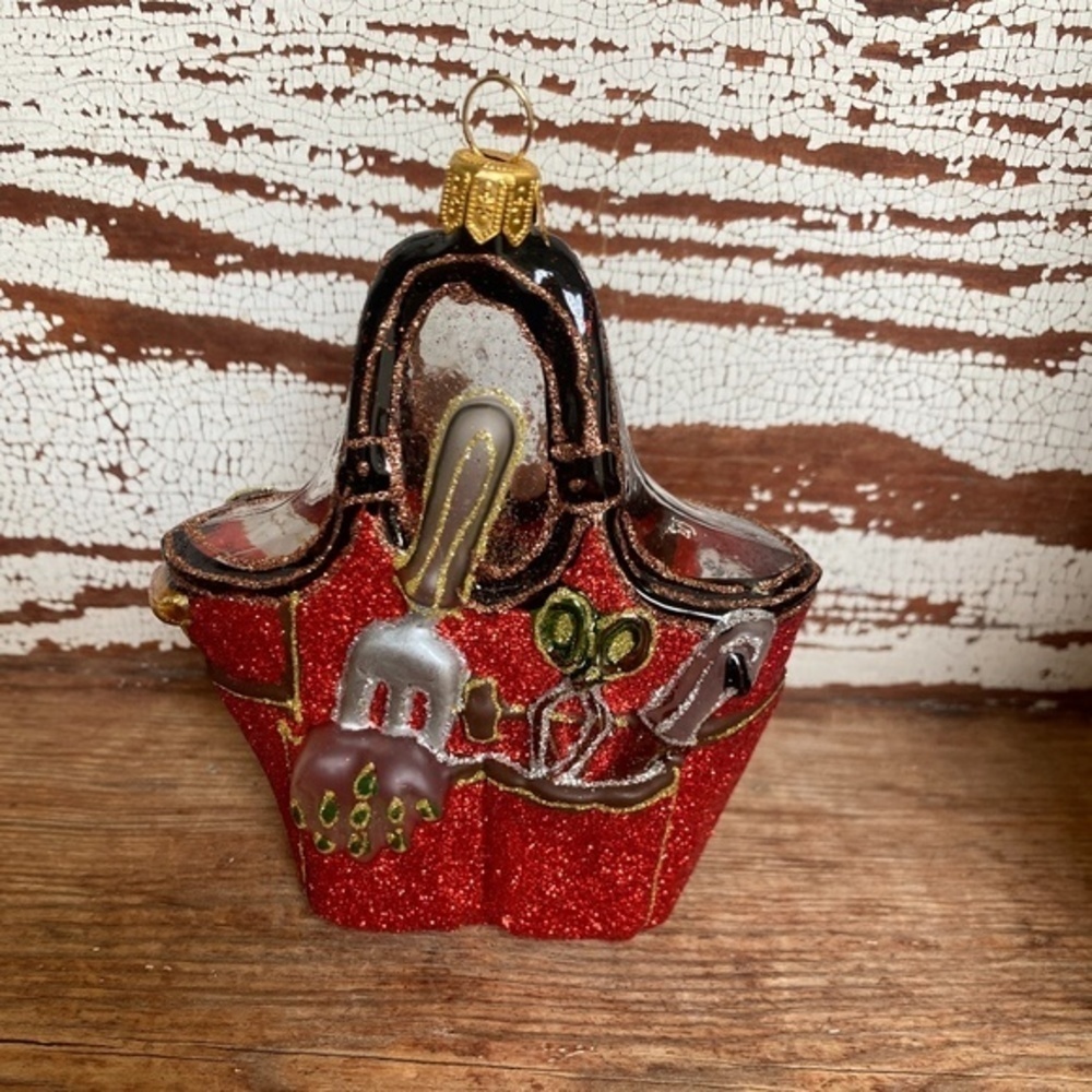 Anthropologie Terrain Garden Tool Bag Glass Ornament - Picture 2 of 4